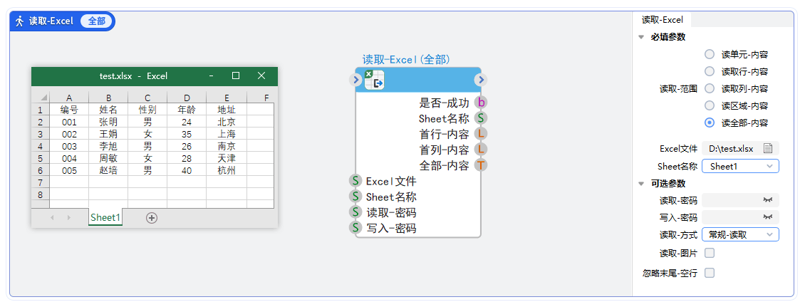 读取-Excel | 朗思IDE-在线手册